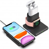 Magnetic and detachable Full protection The best 3 in 1 qi  wireless charger station for Apple