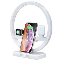 2020 Hot sale multi-functional wireless charger three-in-one wireless charging LED table lamp wireless charger